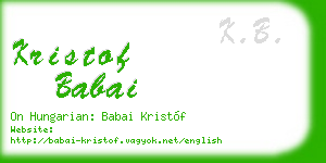 kristof babai business card